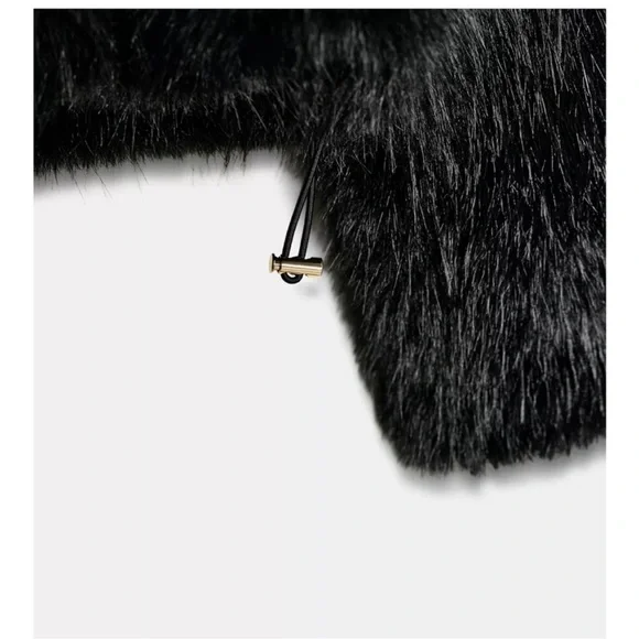 ZARA SHORT FAUX FUR HOODED COAT - Picture 11 of 13